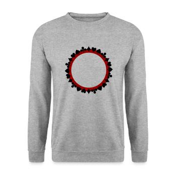 Wreath Playing Cards Skat two-tone inverted - Unisex Sweatshirt - salt & pepper - Front - Alina (178cm) & Michal (187cm)