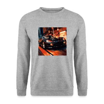 black sports car - Unisex Pullover - Weißgrau meliert - Vorne - Alina (178cm) & Michal (187cm)