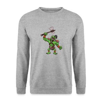 Troll Chief - Unisex Sweatshirt - salt & pepper - Front - Alina (178cm) & Michal (187cm)