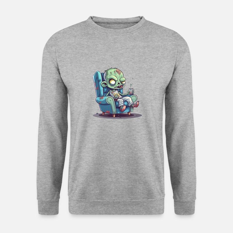 Die Zombie-Entspannung - Unisex Pullover - Weißgrau meliert