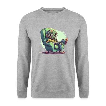 Zombie Relaxation: Une pause de l’apocalypse - Sweat-shirt Unisexe - gris chiné - Devant - Alina (178cm) & Michal (187cm)