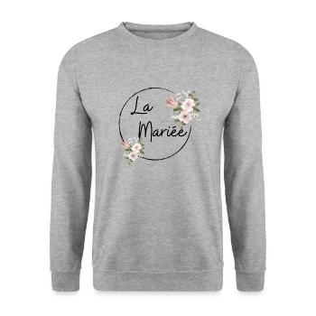 La mariée floral - Sweat-shirt Unisexe - gris chiné - Devant - Alina (178cm) & Michal (187cm)