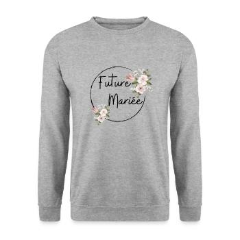 Future mariée floral - Sweat-shirt Unisexe - gris chiné - Devant - Alina (178cm) & Michal (187cm)