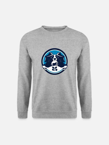 Rundes Hundeporträt - Unisex Pullover - Weißgrau meliert