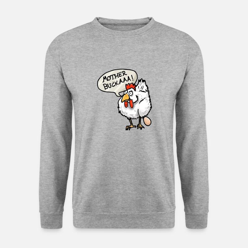 Mutter bukaaa!! - Unisex Pullover - Weißgrau meliert