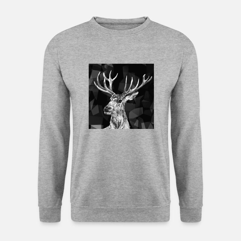 Hirsch - Unisex Pullover - Weißgrau meliert