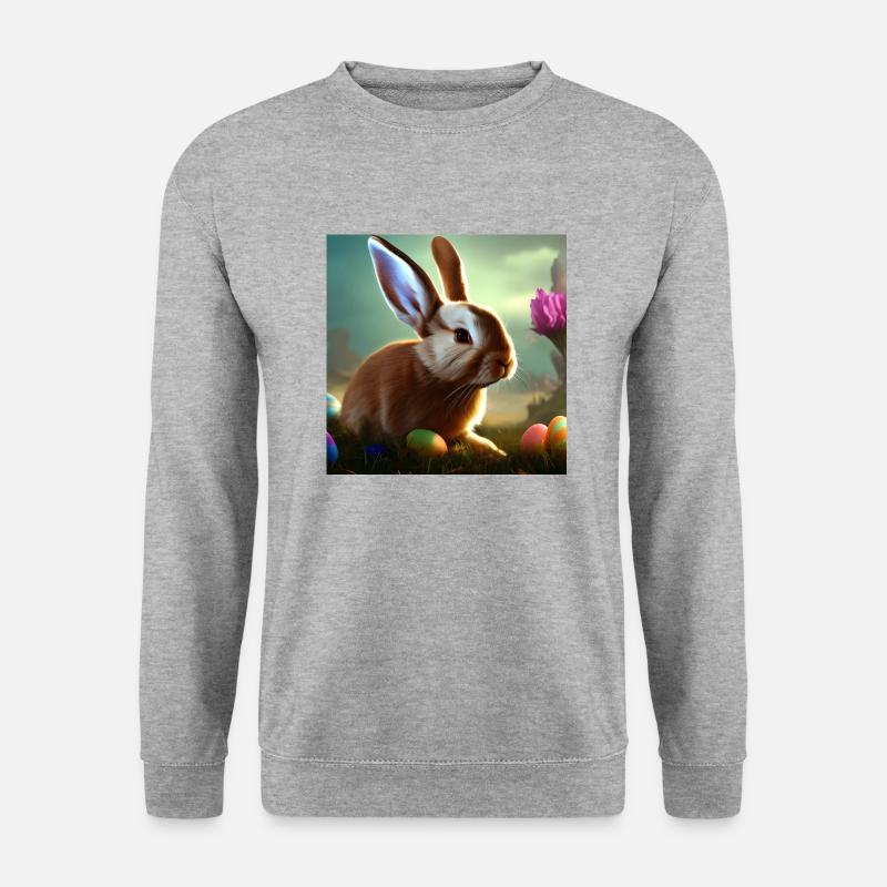 Osterhase_01 - Unisex Pullover - Weißgrau meliert