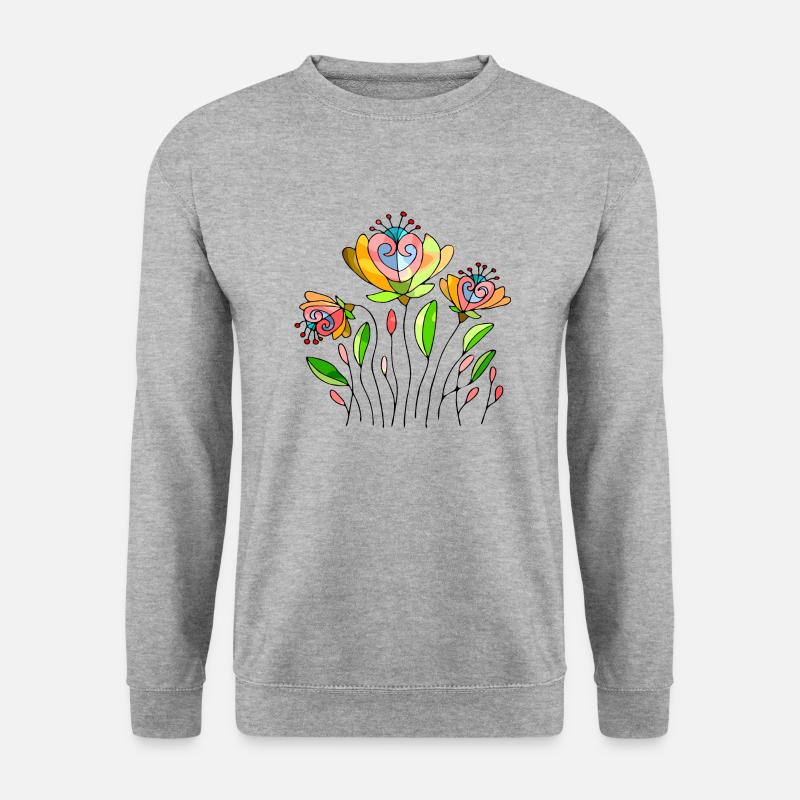 Fleur - Sweat-shirt Unisexe - gris chiné