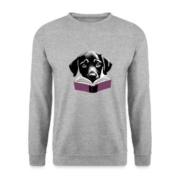 Dog Books Labrador Dog Book Read Dog Owner - Unisex Sweatshirt - salt & pepper - Front - Alina (178cm) & Michal (187cm)