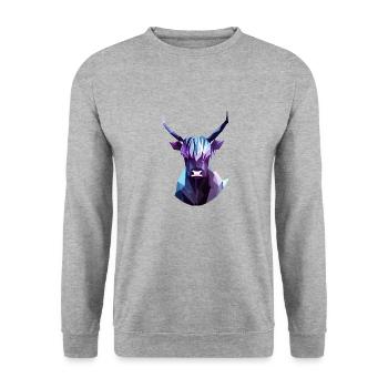 Polygone de vache bovine des hautes terres - Sweat-shirt Unisexe - gris chiné - Devant - Alina (178cm) & Michal (187cm)