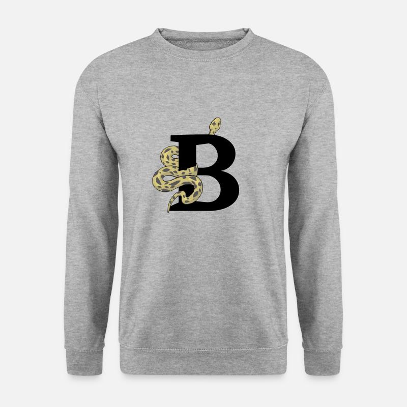 Buchstabe b Schlange - Unisex Pullover - Weißgrau meliert