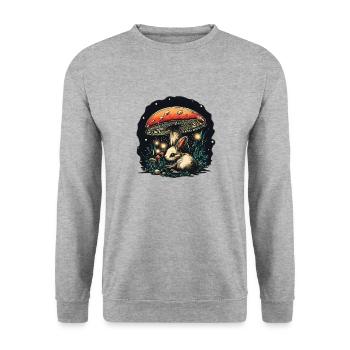 MUSHROOM AND RABBIT - Unisex Sweatshirt - salt & pepper - Front - Alina (178cm) & Michal (187cm)