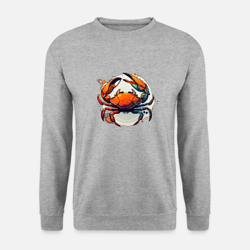crab Ur-Tshirt - Unisex Pullover - Weißgrau meliert