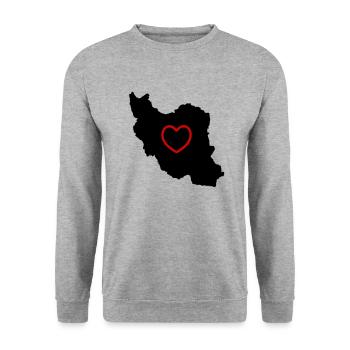 Iran Love - Unisex Sweatshirt - salt & pepper - Front - Alina (178cm) & Michal (187cm)