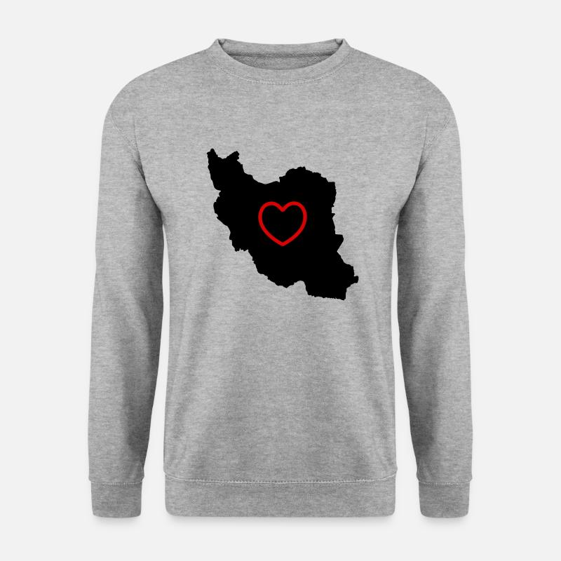 iran love - Unisex Pullover - Weißgrau meliert