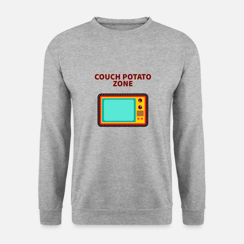 Couch potato - Unisex Pullover - Weißgrau meliert