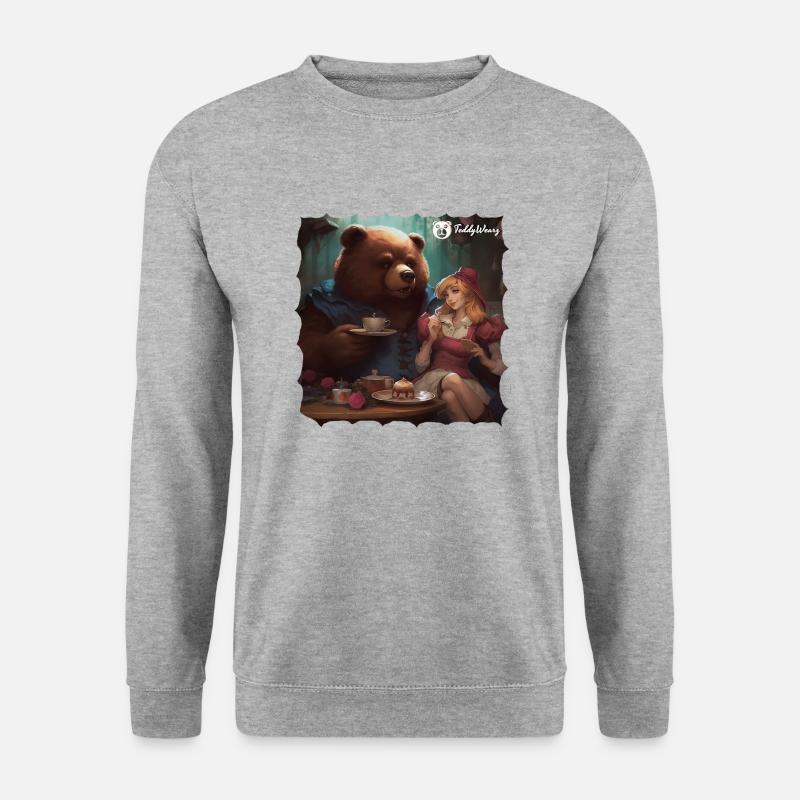Teddy und Uschi - Unisex Pullover - Weißgrau meliert