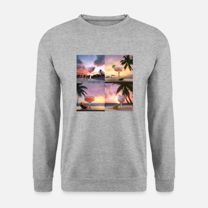 Cocktails Geschenk - Unisex Pullover - Weißgrau meliert