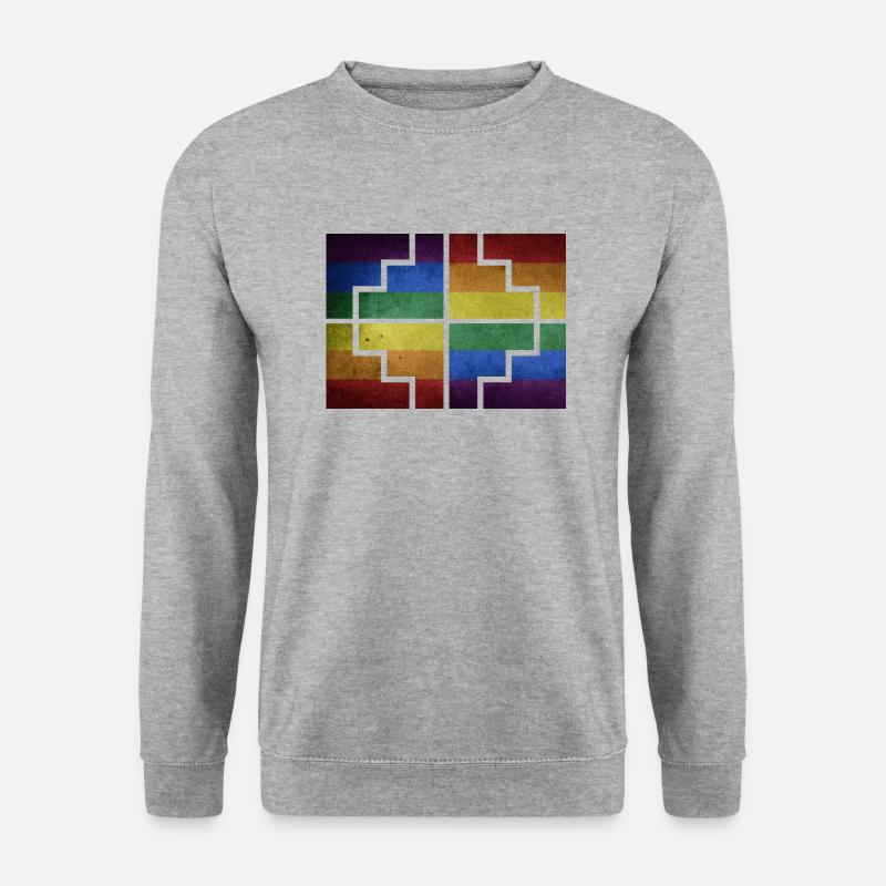 Geometrie - Unisex Pullover - Weißgrau meliert