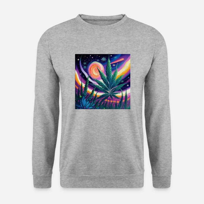 Fang Gogh Cannabis - Unisex Pullover - Weißgrau meliert