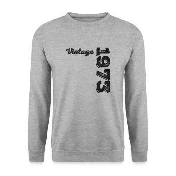 Vintage 1973 - Unisex Pullover - Weißgrau meliert - Vorne - Alina (178cm) & Michal (187cm)