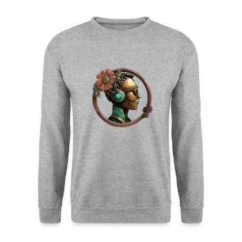 Robo Fantasy - Unisex Pullover - Weißgrau meliert - Vorne - Alina (178cm) & Michal (187cm)