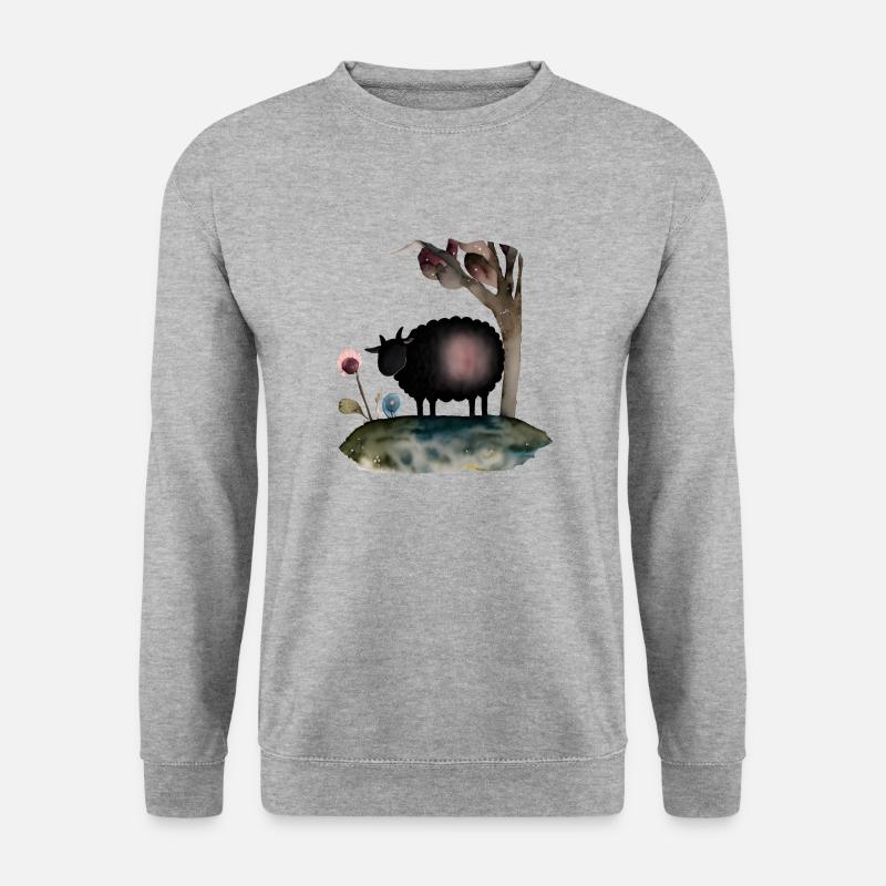 Schwarzes Schaf - Unisex Pullover - Weißgrau meliert