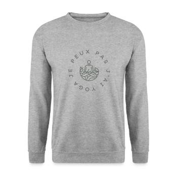 Je peux pas j'ai yoga - Sweat-shirt Unisexe - gris chiné - Devant - Alina (178cm) & Michal (187cm)