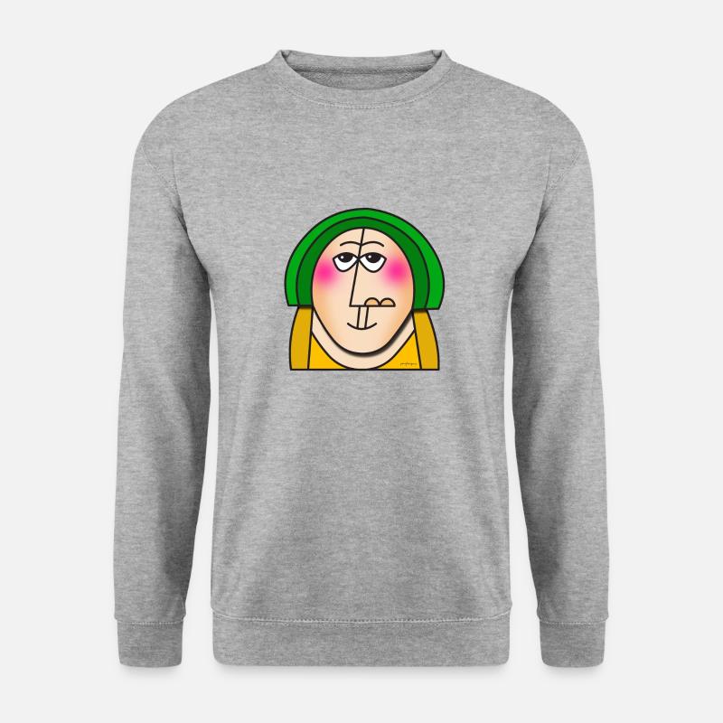 Aufschauend - Unisex Pullover - Weißgrau meliert