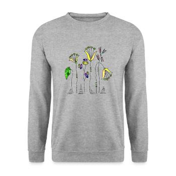 Fleur - Sweat-shirt Unisexe - gris chiné - Devant - Alina (178cm) & Michal (187cm)