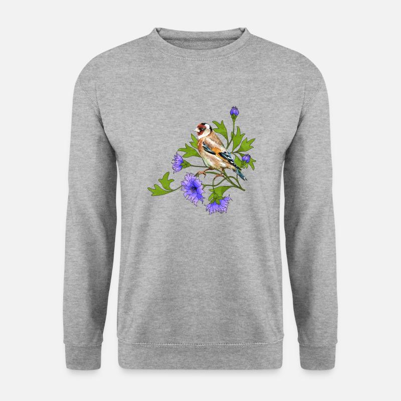 Bunter Vogel - Unisex Pullover - Weißgrau meliert