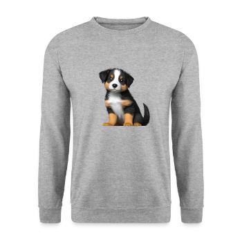 Chien chiot Berger australien propriétaire de chien - Sweat-shirt Unisexe - gris chiné - Devant - Alina (178cm) & Michal (187cm)