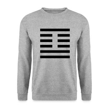 41 Sun - die Minderung (Hexagramm) - Unisex Pullover - Weißgrau meliert - Vorne - Alina (178cm) & Michal (187cm)