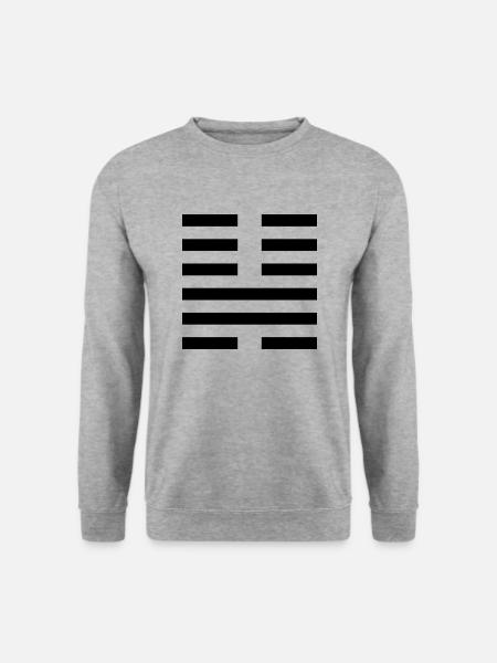 46 Shēng - Das Empordringen (Hexagramm) - Unisex Pullover - Weißgrau meliert