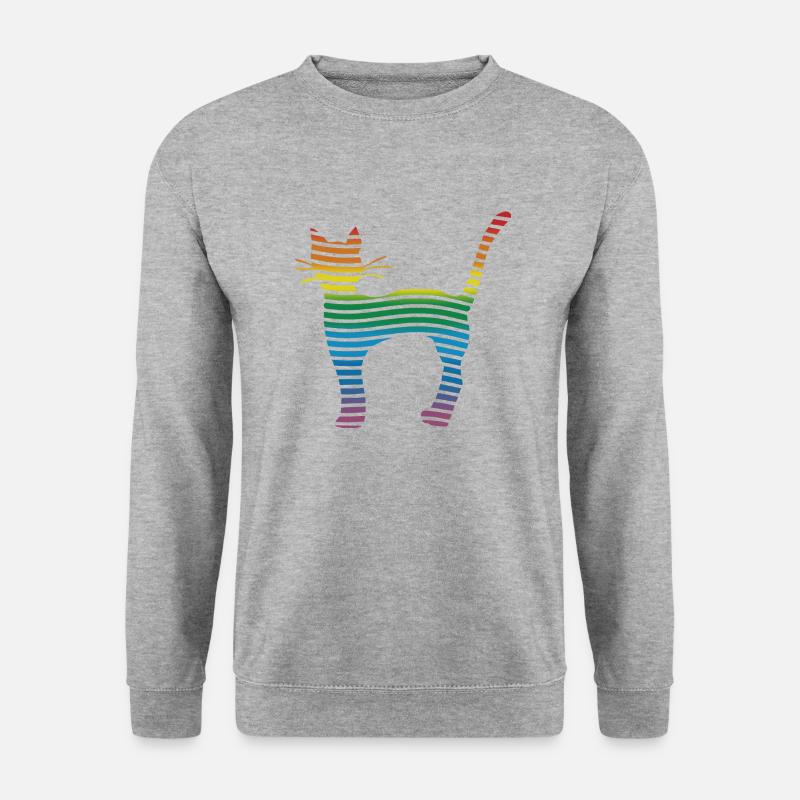 Katze - Unisex Pullover - Weißgrau meliert