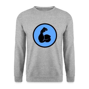 bizeps - Unisex Pullover - Weißgrau meliert - Vorne - Alina (178cm) & Michal (187cm)