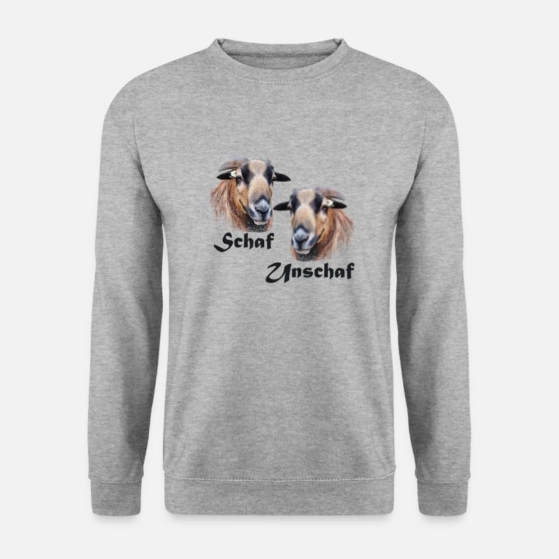 Schaf oder Unschaf? - Unisex Pullover - Weißgrau meliert