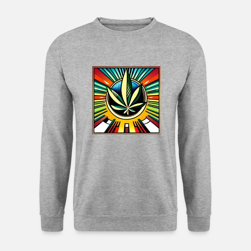 Cannabis comic style - Unisex Pullover - Weißgrau meliert