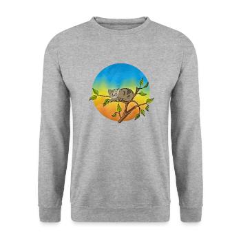 Cat - Unisex Sweatshirt - salt & pepper - Front - Alina (178cm) & Michal (187cm)