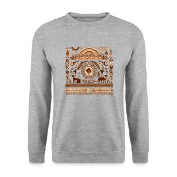 Folklore africain - Sweat-shirt Unisexe - gris chiné - Devant - Alina (178cm) & Michal (187cm)