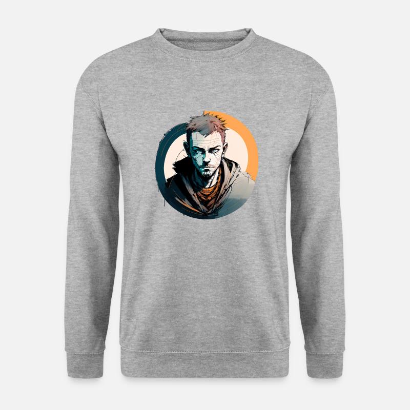 Retro Man - Unisex Pullover - Weißgrau meliert