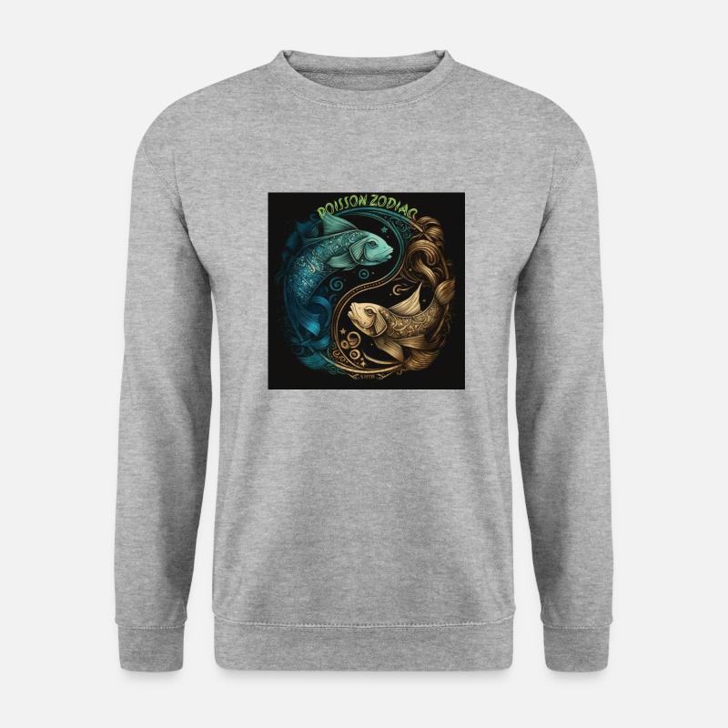 STERNZEICHEN FISCH - Unisex Pullover - Weißgrau meliert