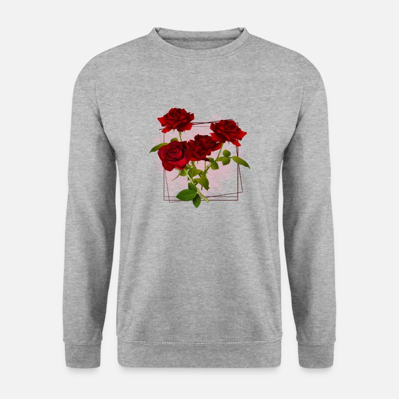 Blumen Rahmen - Unisex Pullover - Weißgrau meliert