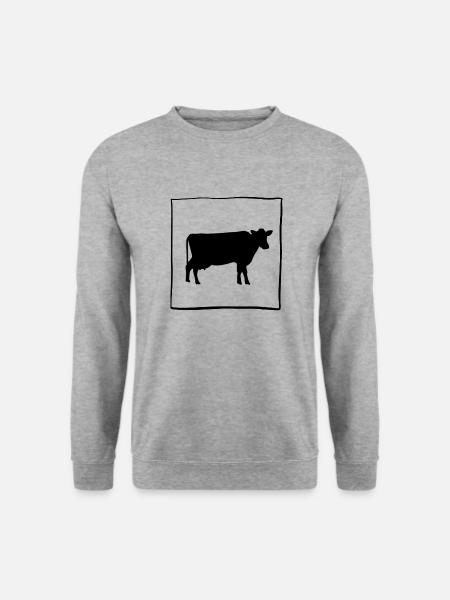 Kuh 1 - Unisex Pullover - Weißgrau meliert