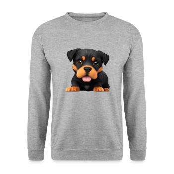 Chiens Rottweiler Puppy Rottweiler Puppy Dog - Sweat-shirt Unisexe - gris chiné - Devant - Alina (178cm) & Michal (187cm)