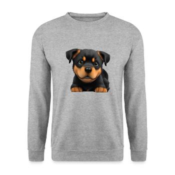 Rottweiler Chien Chiot Chiens Rottweiler Chiot - Sweat-shirt Unisexe - gris chiné - Devant - Alina (178cm) & Michal (187cm)