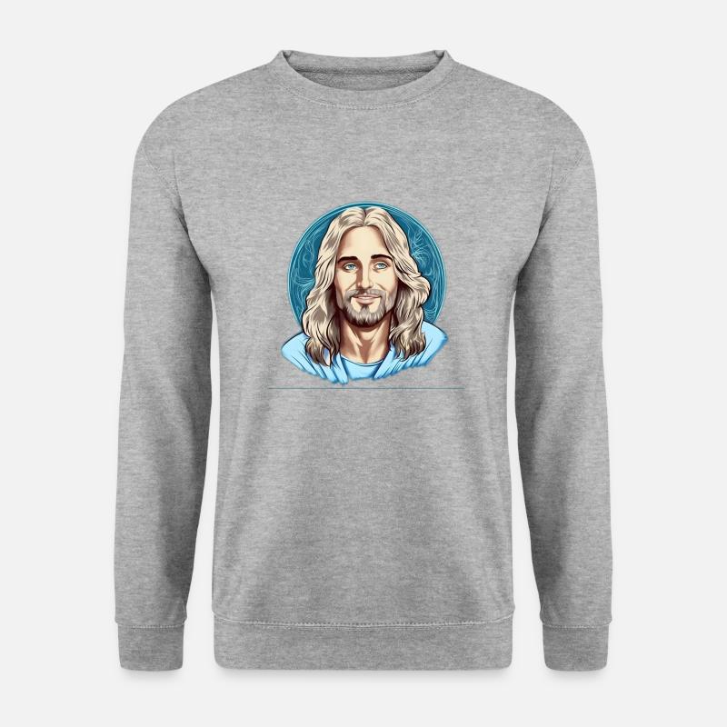 Jesus Christ #10 - Unisex Pullover - Weißgrau meliert
