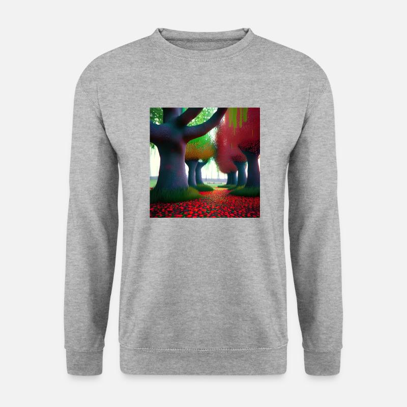 Wald der dicken Bäume - Unisex Pullover - Weißgrau meliert