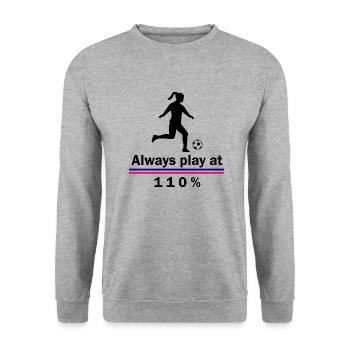 Fußball Soccer - Unisex Sweatshirt - salt & pepper - Front - Alina (178cm) & Michal (187cm)