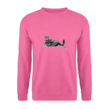 cat on the road - Sweat-shirt Unisexe - rose - Devant